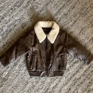 NWOT🤎 Baby Gap faux leather bomber jacket